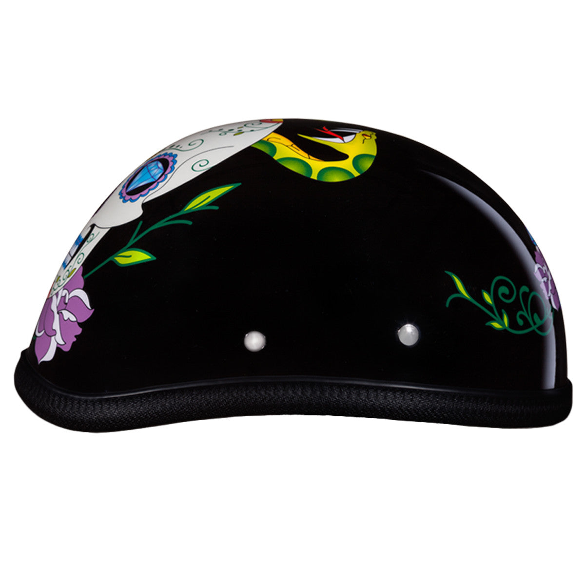 Daytona Novelty Eagle With Diamond Skull Half Helmet - Right Side