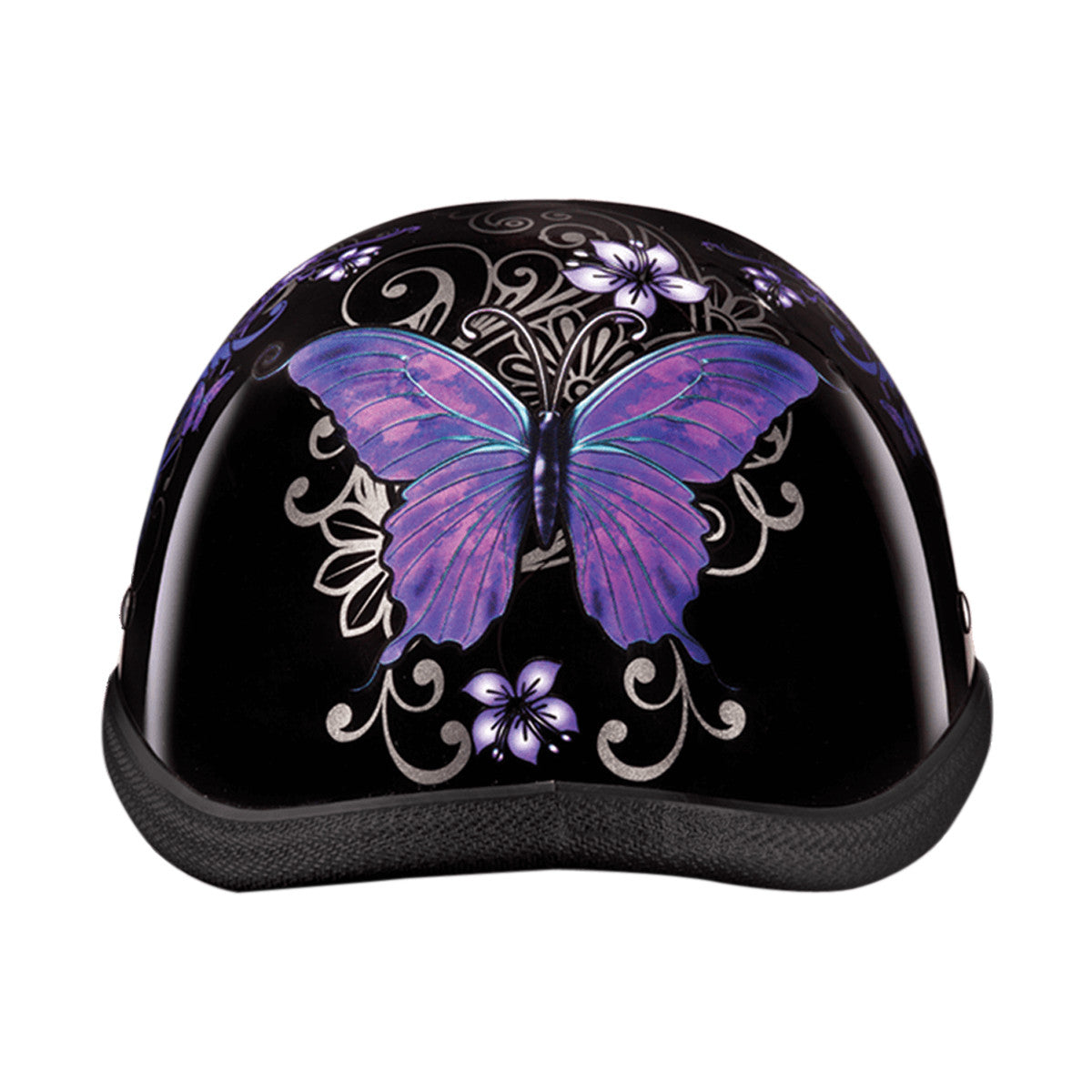 Daytona Women's Novelty Eagle With Butterfly Half Helmet - Rear View