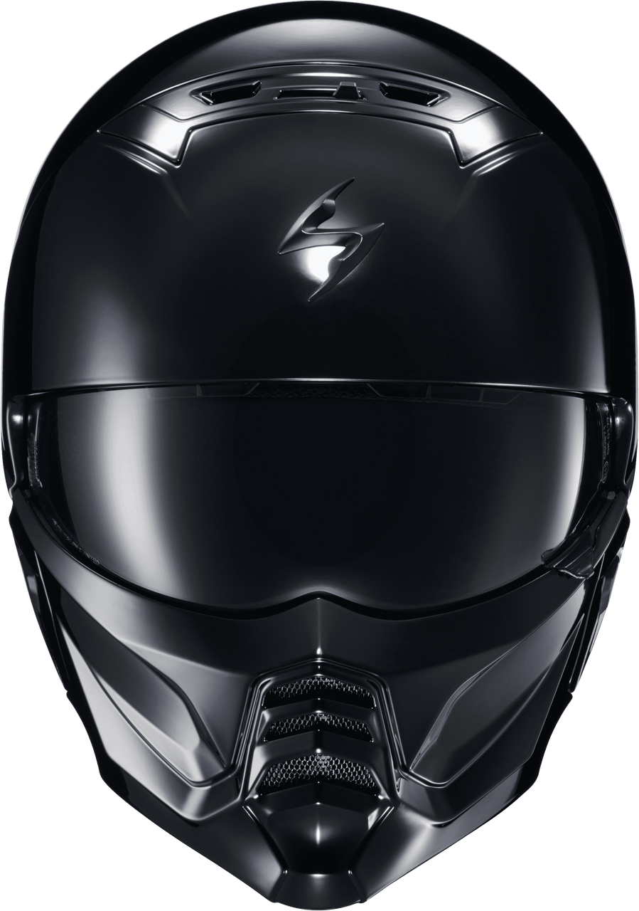 Scorpion-EXO-Covert-2-Solid-Open-Face-Motorcycle-Helmet-Gloss-Black-front-view