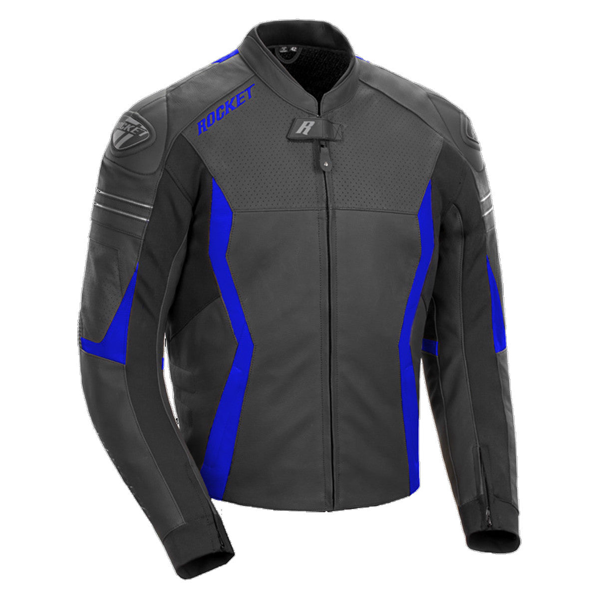 Joe Rocket GPX Mens Leather Motorcycle Jacket - Black/Blue