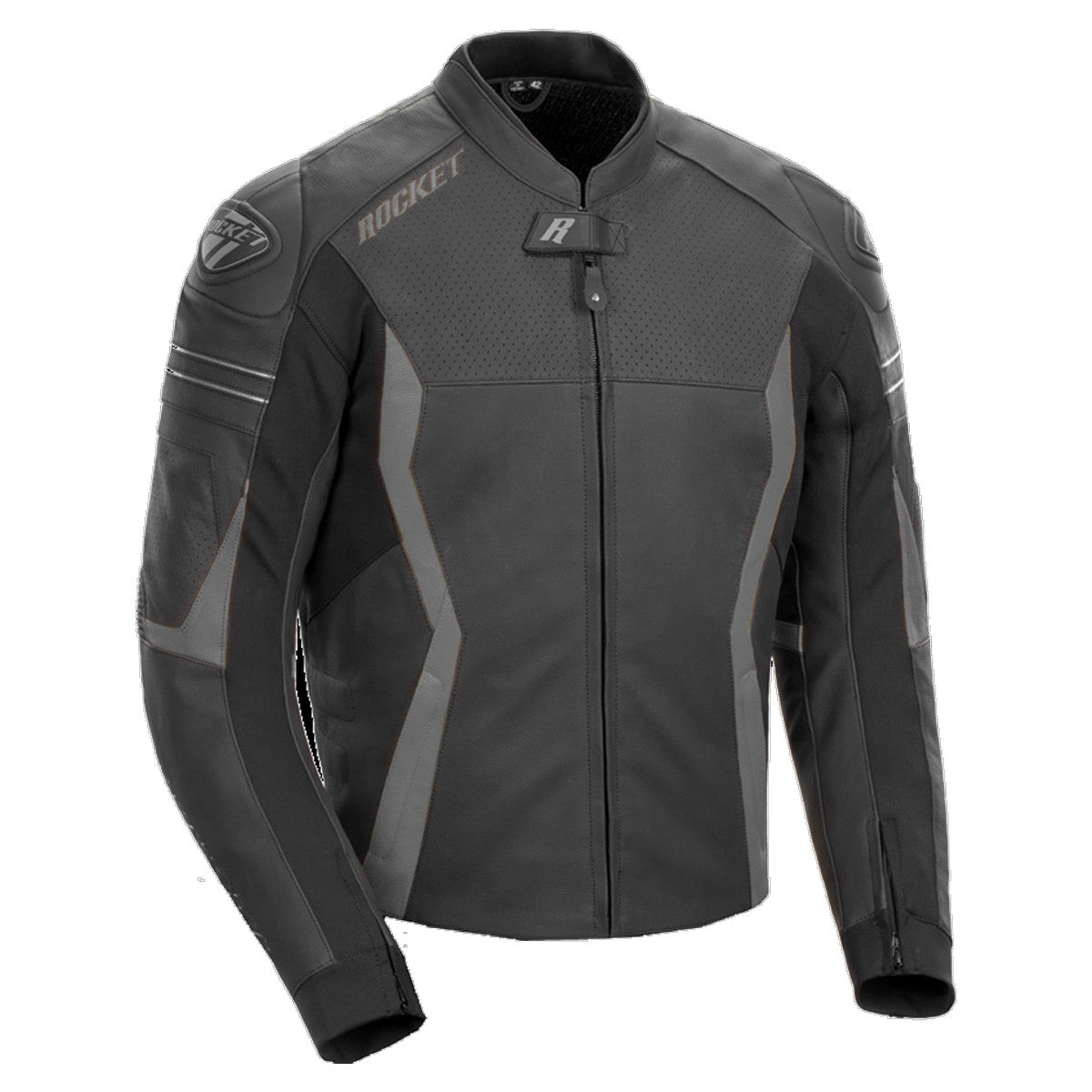 Joe Rocket GPX Mens Leather Motorcycle Jacket - Black/Grey