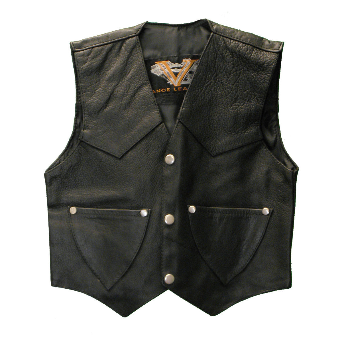 Kids Plain Side Leather Vest