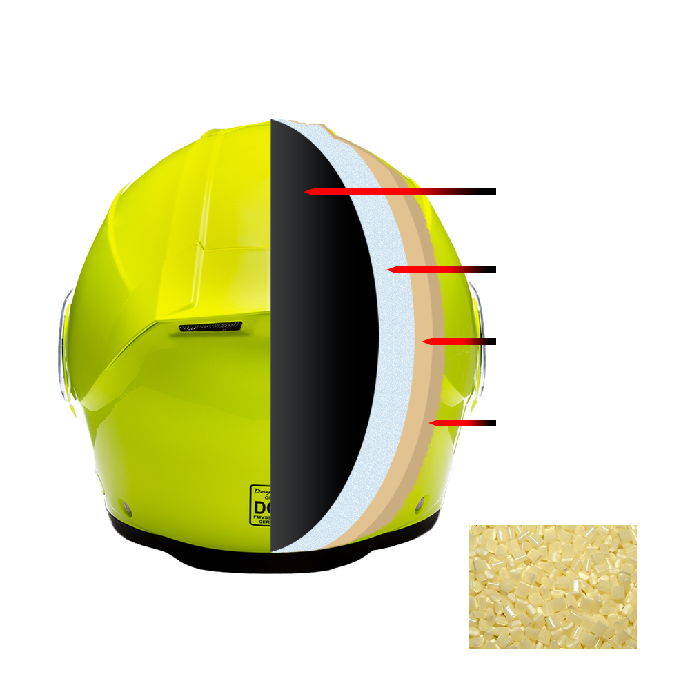 Daytona Glide Hi-Viz Modular Helmet - Dot detail