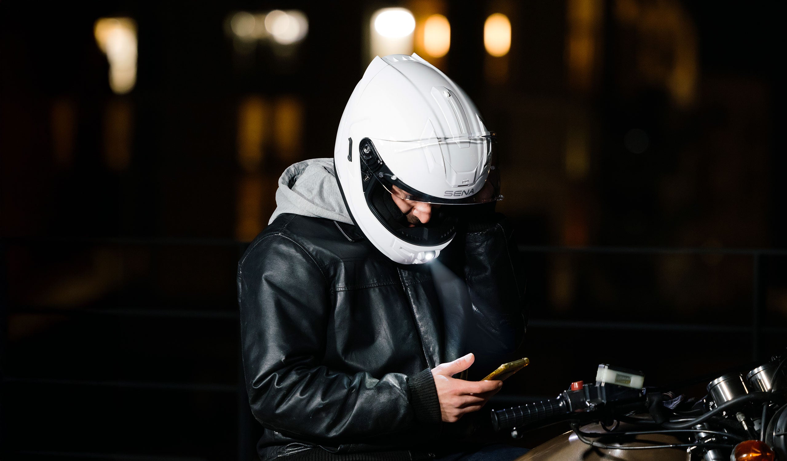 Sena Phantom Full Face Smart Motorcycle Bluetooth Helmet