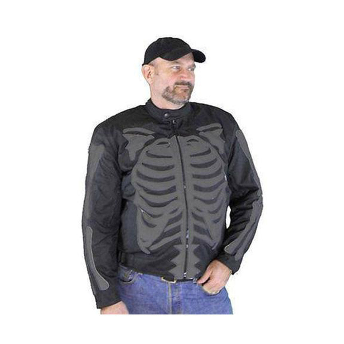 Reflective Skeleton Textile Jacket with Dark Gray Bones