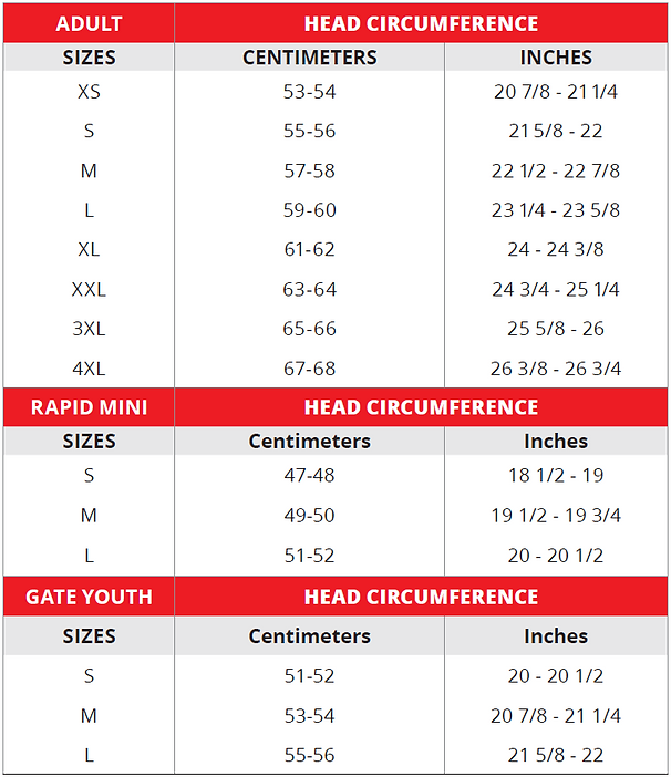 LS2 Rapid Dream Catcher Helmet -  size chart