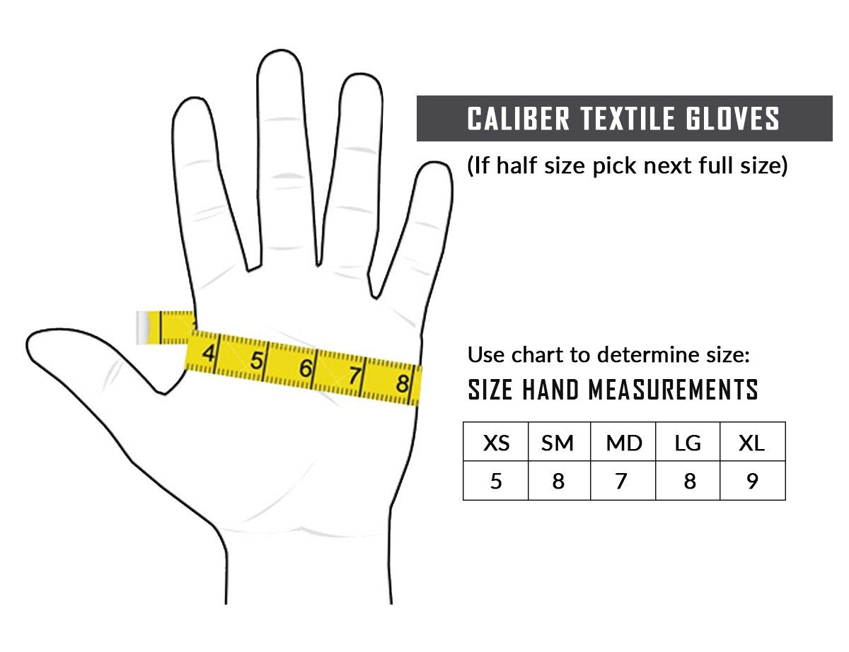 Caliber-Mens-Textile-Motorcycle-Gloves-with-Touch-Capability-Size-Chart