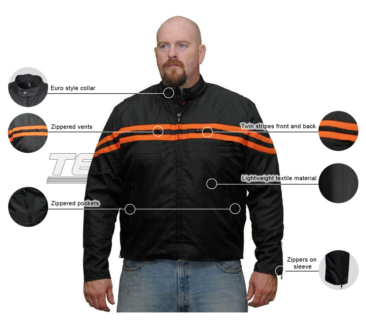 Twin Stripe Textile Jacket - Infographics