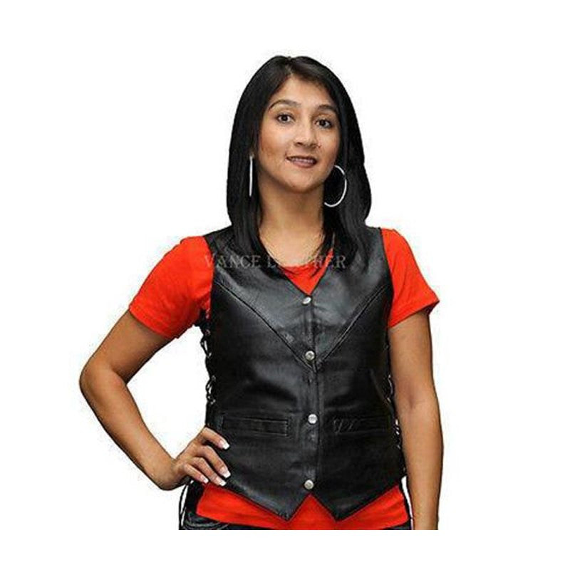 Vance Leather Ladies Economy Four Snap Lace - Side Vest