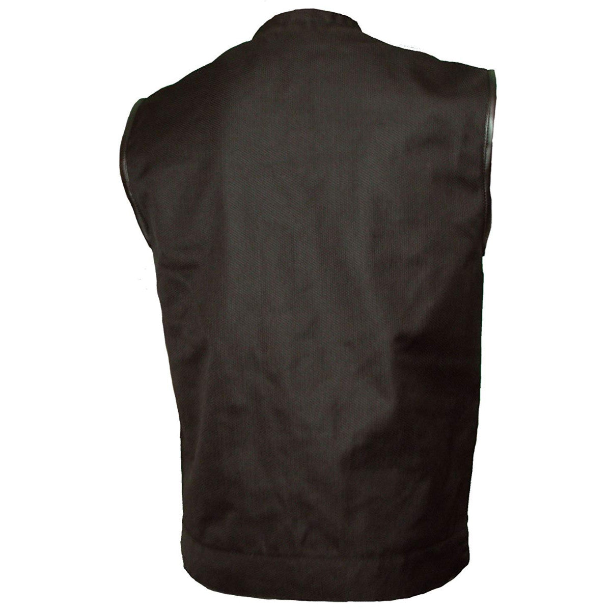 Vance VL1911 Mens Black Patch Holder Textile Motorcycle Vest - Back View