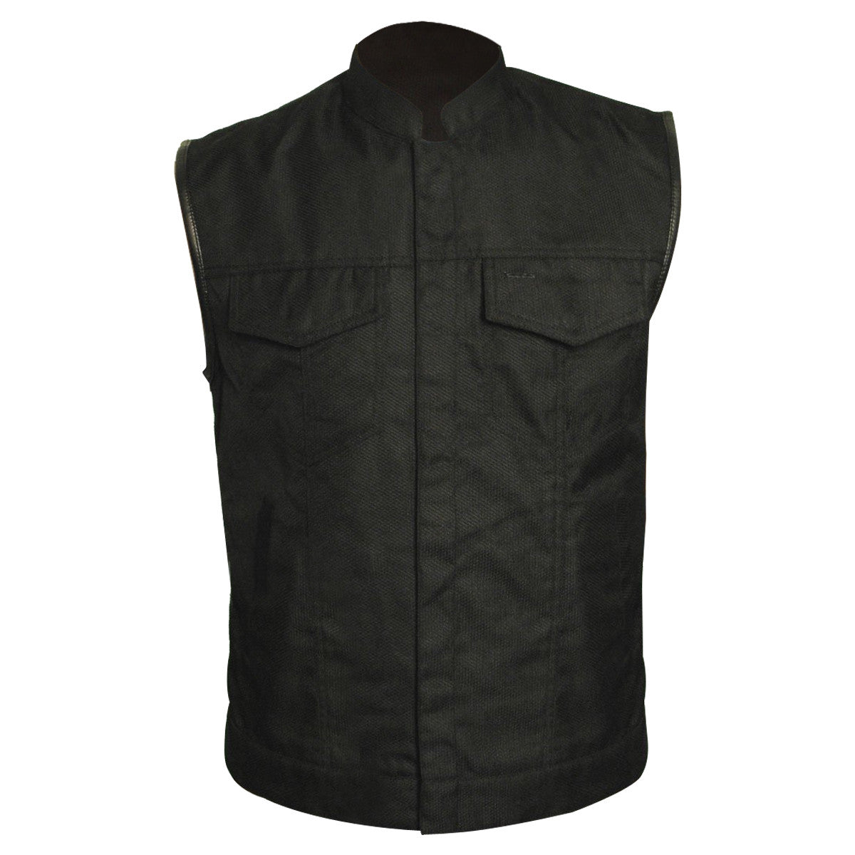 Vance VL1911 Mens Black Patch Holder Textile Motorcycle Vest