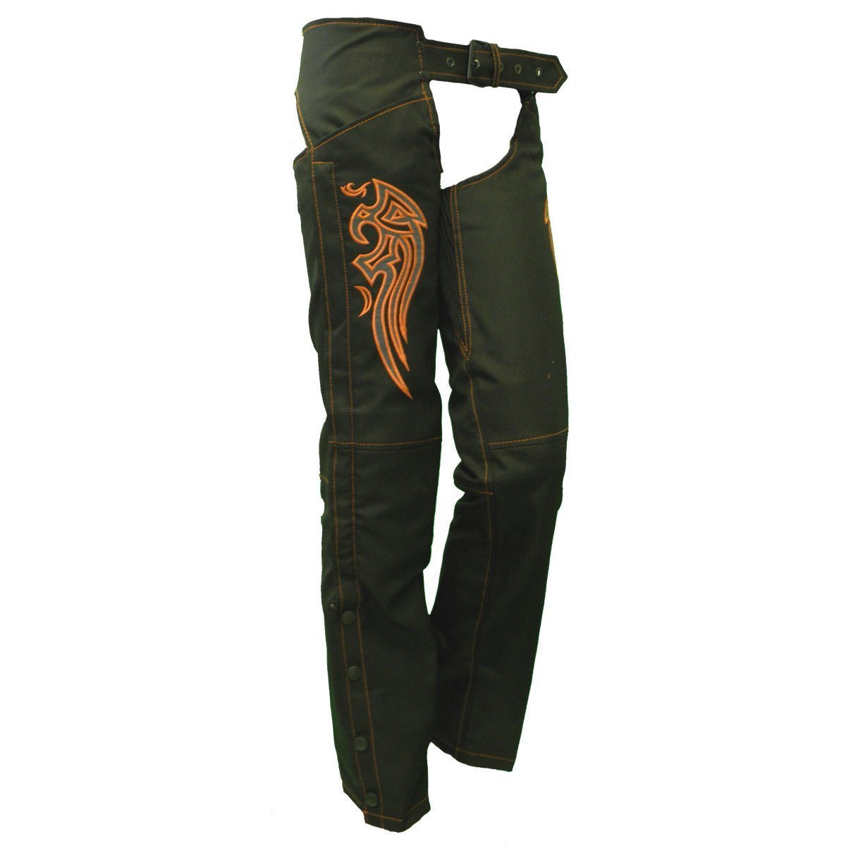 Women's Angel Wings Reflective Textile Motorcycle Chaps - Orange