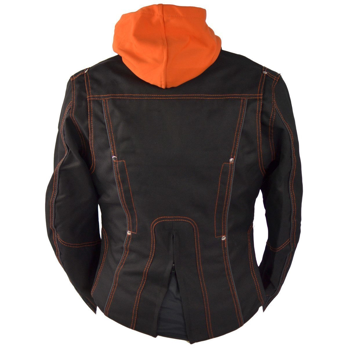 Women's Motorcycle Jacket with Hoody  - Back View