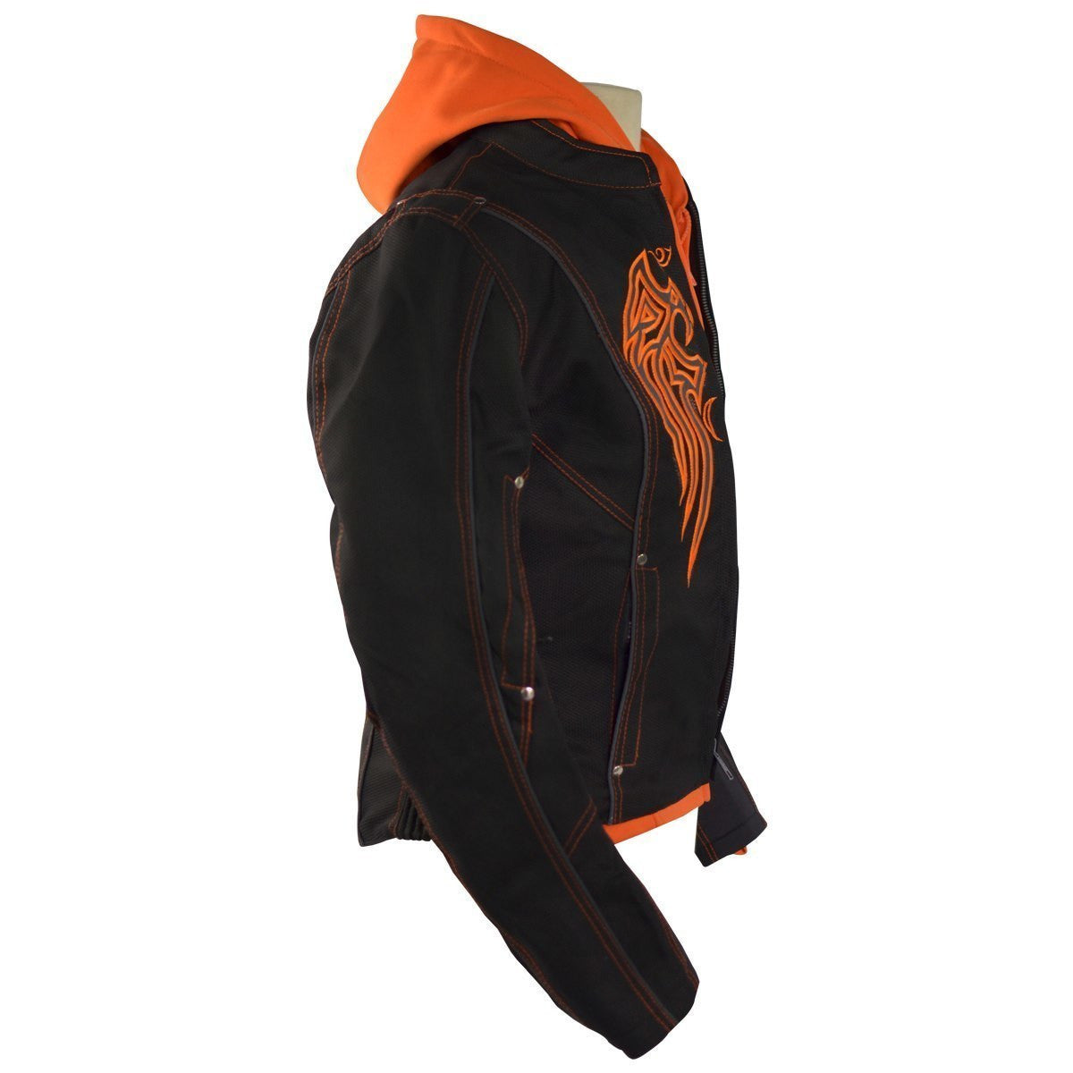 Women's Motorcycle Jacket with Hoody  - Side View